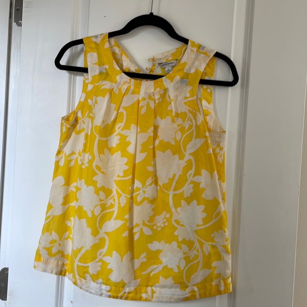 Banana Republic Yellow and white tank